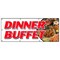 Signmission DINNER BUFFET BANNER SIGN ayce all eat chicken beef ribs desserts food B-96 Dinner Buffet - alternate 1